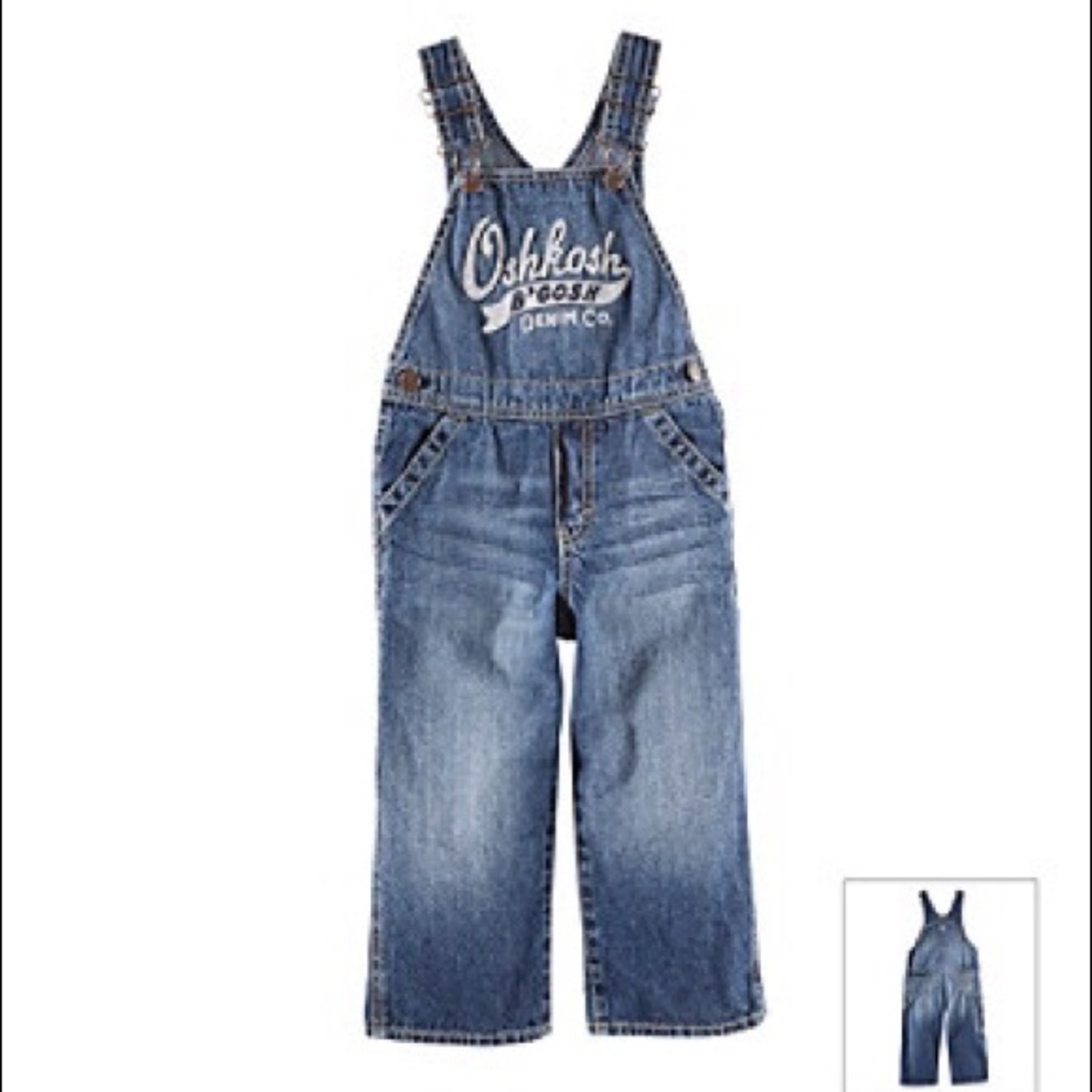 OSHKOSH baby boy denim overalls- Size 9 months